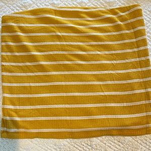 NEVER WORN GARAGE CLOTHING yellow white stripe TUBE TOP (tags removed)